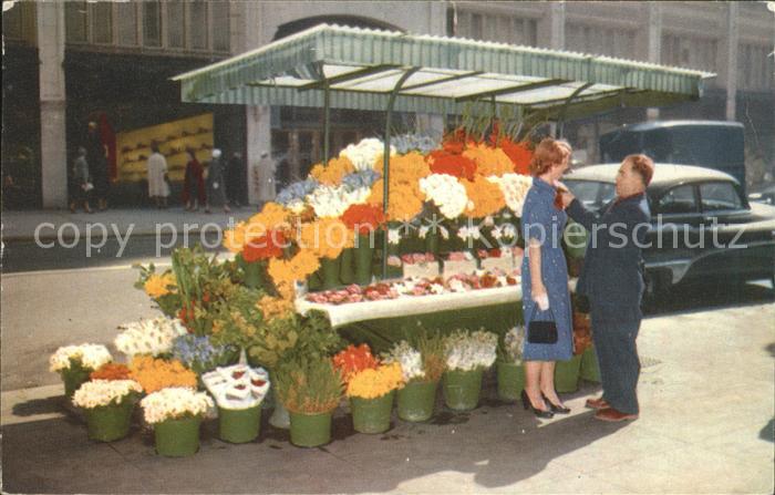 San Francisco California Flower Stand