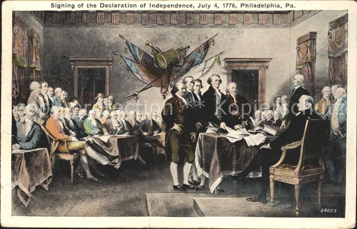 Philadelphia Pennsylvania Signing of Declaration of Indenpendence July 4 1776