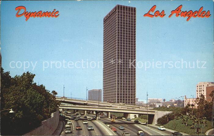 Los Angeles California Harbor Freeway Skyline Union Bank Building