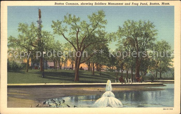 Boston Massachusetts Common Soldiers Monument and Frog Pond
