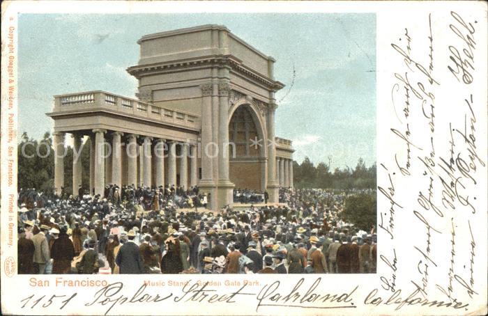 San Francisco California Golden Gate Park Musik Stand