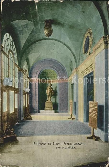 Boston Massachusetts Public Library Entrance to Lobby