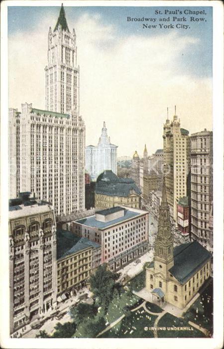 New York City St. Pauls Chapel Broadway and Park Row