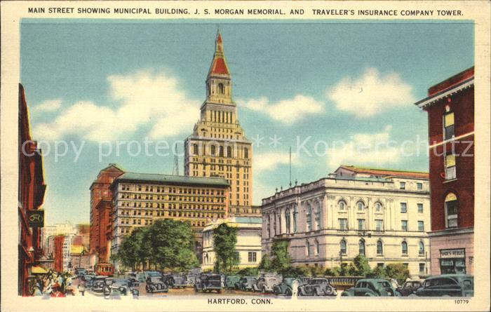 Hartford Connecticut Main Street Cars Municipal Building