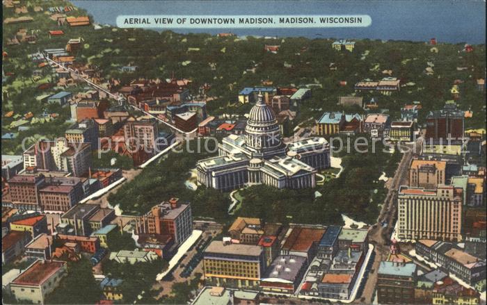 Madison Wisconsin Fliegeraufnahme Downtown