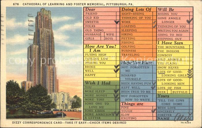 Pittsburgh Cathedral of Learning and Foster Memorial