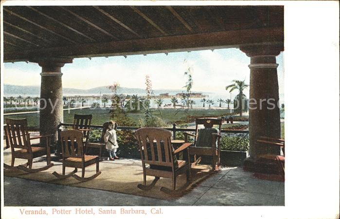 Santa Barbara California Potter Hotel Veranda Child