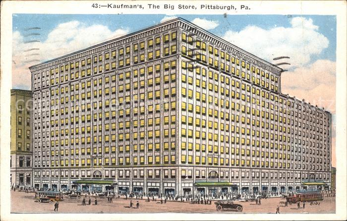 Pittsburgh Kaufmans Big Store Strassenbahn Autos