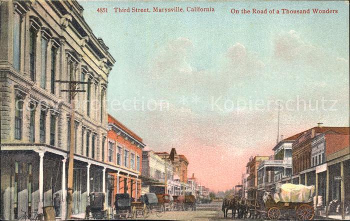 Marysville California Third Street Pferdewagen