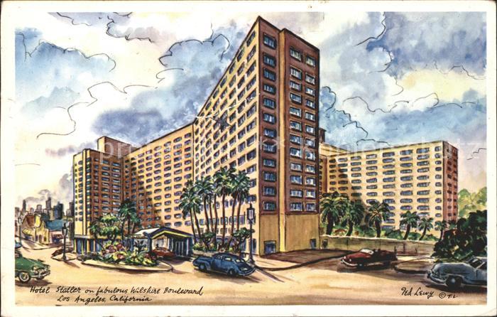 Los Angeles California Hotel Statler Cars Kuenstlerkarte