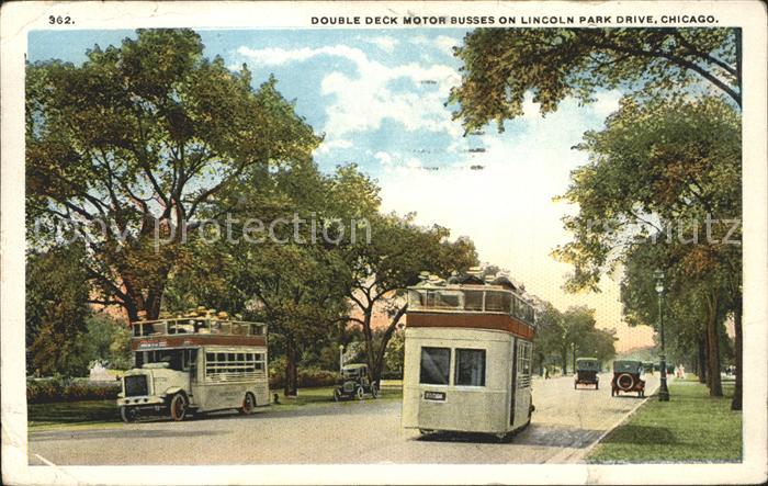 Chicago Illinois Double Deck Motor Busse on LIncoln Park Drive