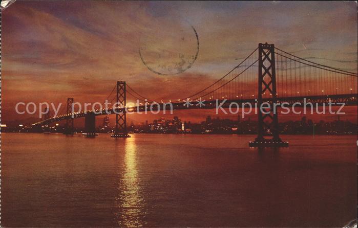 Bruecken Bauwerke San Francisco Bay Bridge Sunset