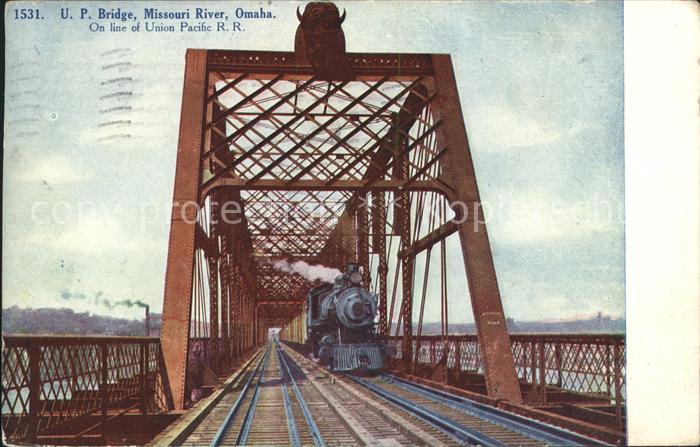 Lokomotive U.P. Bridge Missouri River Omaha