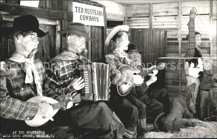 Cowboys Ted Hustead_s Drug Store Wall S.D. Mand