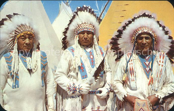 Indianer Native American Three heap big Indian Chiefs tribal ful