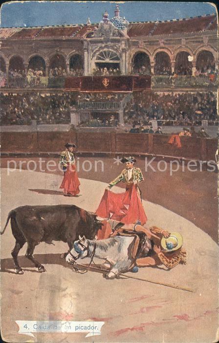 Stierkampf Caida de un picador