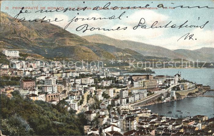 Monaco Vue generale de la Principaute prise de l'Observatoire