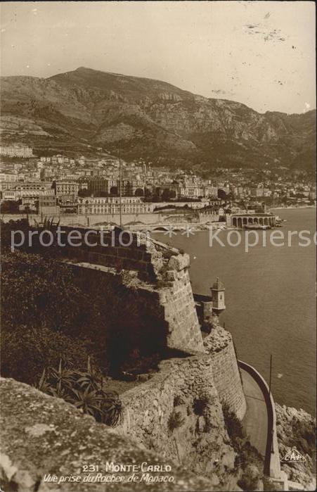 Monte-Carlo Vue prise du Rocher de Monaco