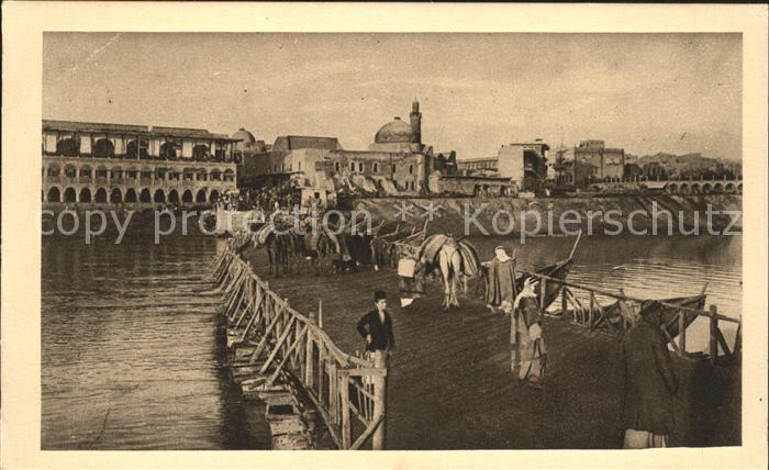 Mossoul Pont de bateau et la Ville Mission Dominicaine de Mesopotamie