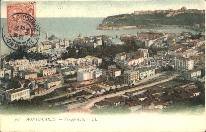 Monte-Carlo Vue generale Stempel auf AK
