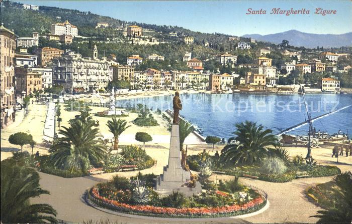 Santa Margherita Ligure Denkmal Statue Promenade am Hafen
