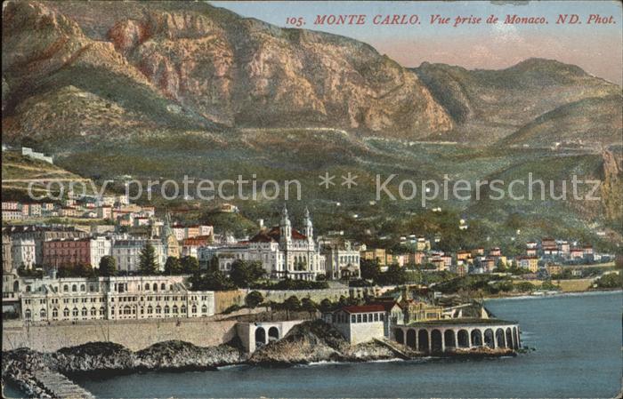 Monte-Carlo Vue prise de Monaco Montagnes