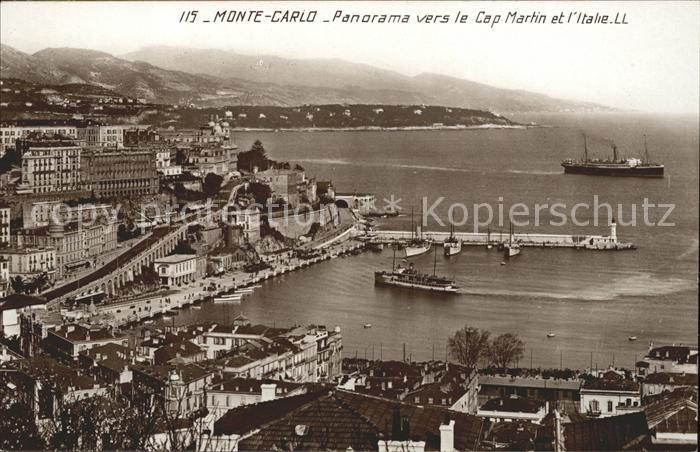 Monte-Carlo Panorama vers Cap Martin et l'Italie Va