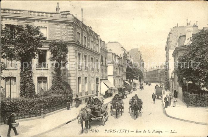 Paris Rue de la Pompe Pferdefuhrwerk