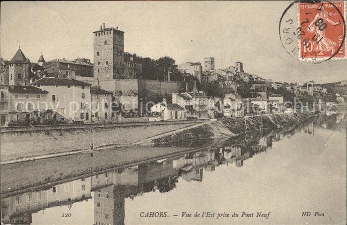 Cahors Vue de l'Est prise du Pont Neuf Stempel auf Ak