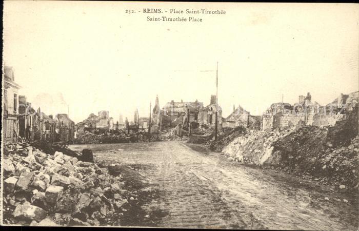 Reims Champagne Ardenne Place Saint Timothee Ruines Grande Guer