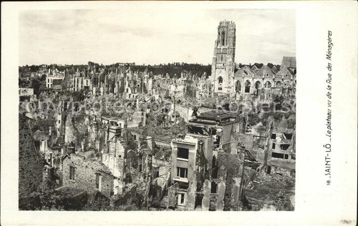 Saint-Lo Manche Plateau vu de la Rue des Mengeres Ruine