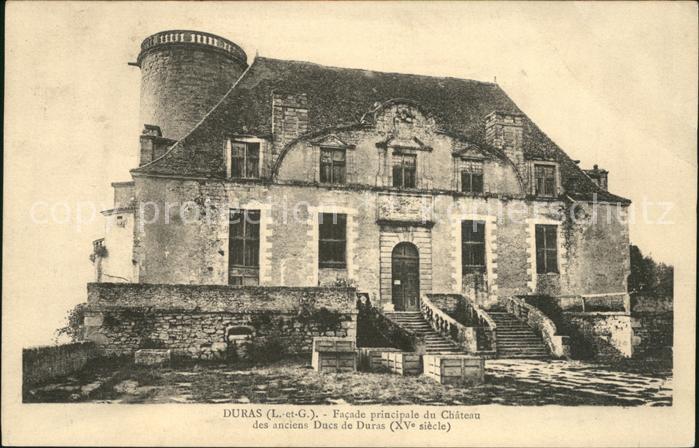 Duras Lot-et-Garonne Facade principale du Chateau Ducs de Du