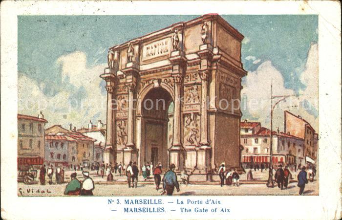 Marseille Bouches-du-Rhone Porte d_Aix Peinture Künstlerkarte