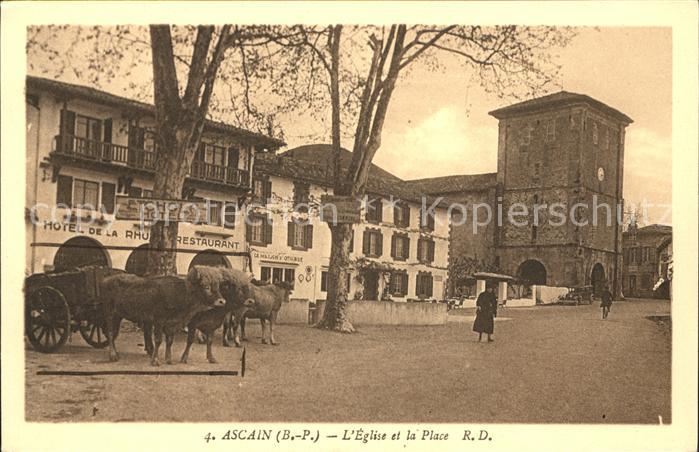 Ascain Eglise de la Place Hotel Ochsenkarren
