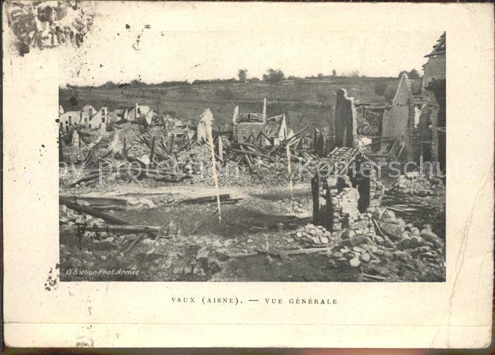 Vaux-Andigny Vue generale Ruines Grande Guerre Trümm