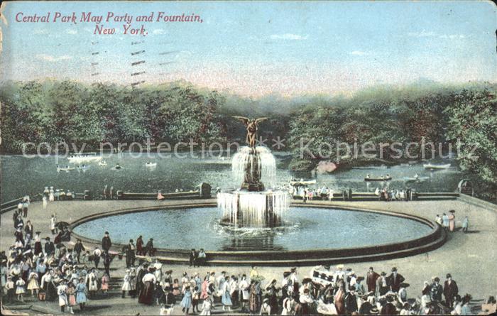New York City Central Park May Party and Fountain