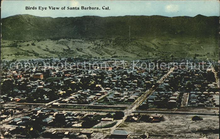 Santa Barbara California Birds Eye view Panorama
