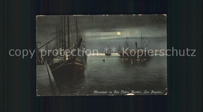 Los Angeles California Moonlight on San Pedro Harbor
