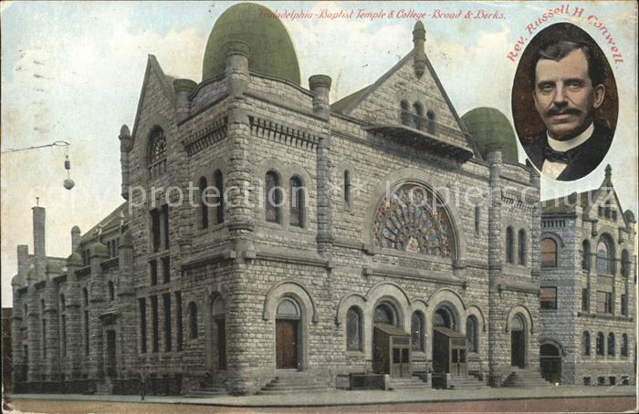 Philadelphia Pennsylvania Baptist Temple and College Portrait Rev Russel H. Conw