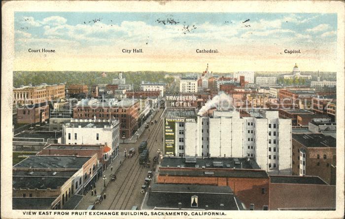 Sacramento California View east from Fruit Exchange Building