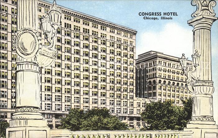 Chicago Illinois Congress Hotel Illustration