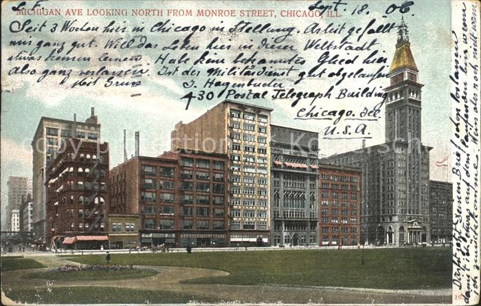 Chicago Illinois Michigan Avenue looking north from Monroe Street