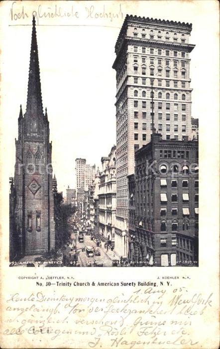 New York City Trinity Church and American Surety Building