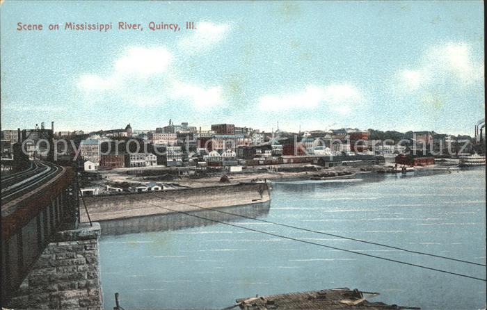 Quincy Illinois Scene on Mississippi River