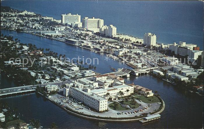 Miami Beach North Beach Section Hotel Row St Francis Hospital aerial view