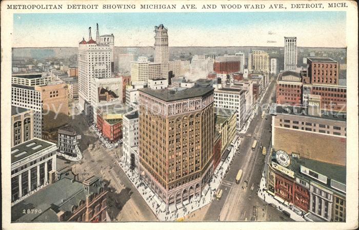 Detroit Michigan Metropolitan Michigan Avenue Wood Ward Avenue