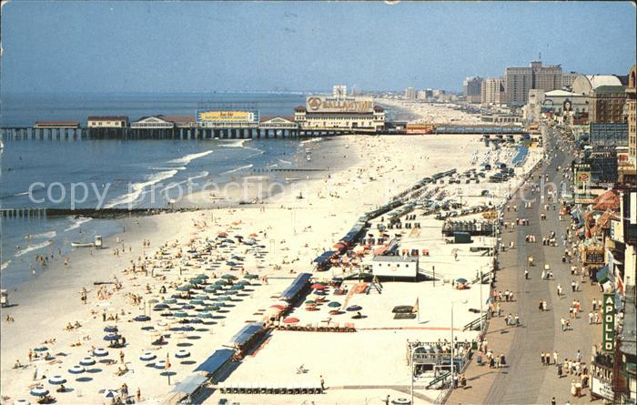 Atlantic City New Jersey Panoramic view Boardwalk Beach Atlantic Ocean