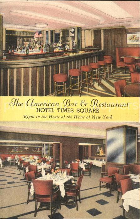 New York City American Bar Restaurant Hotel Times Square