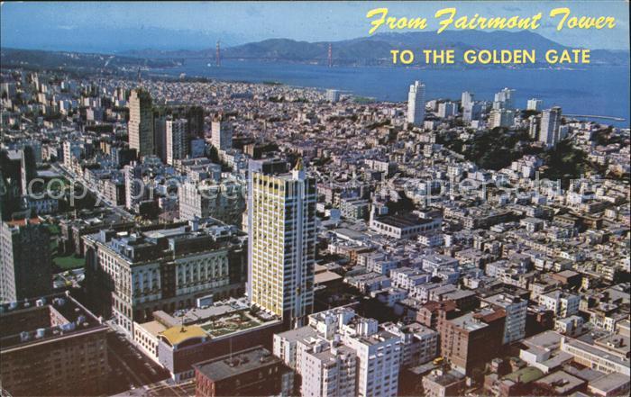 San Francisco California Panoramic view from Fairmont Tower Golden Gate