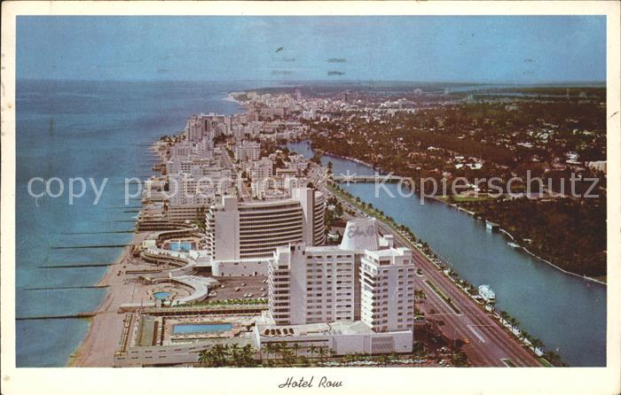 Miami Beach Hotel Row between Idian Creek and Atlantic Ocean